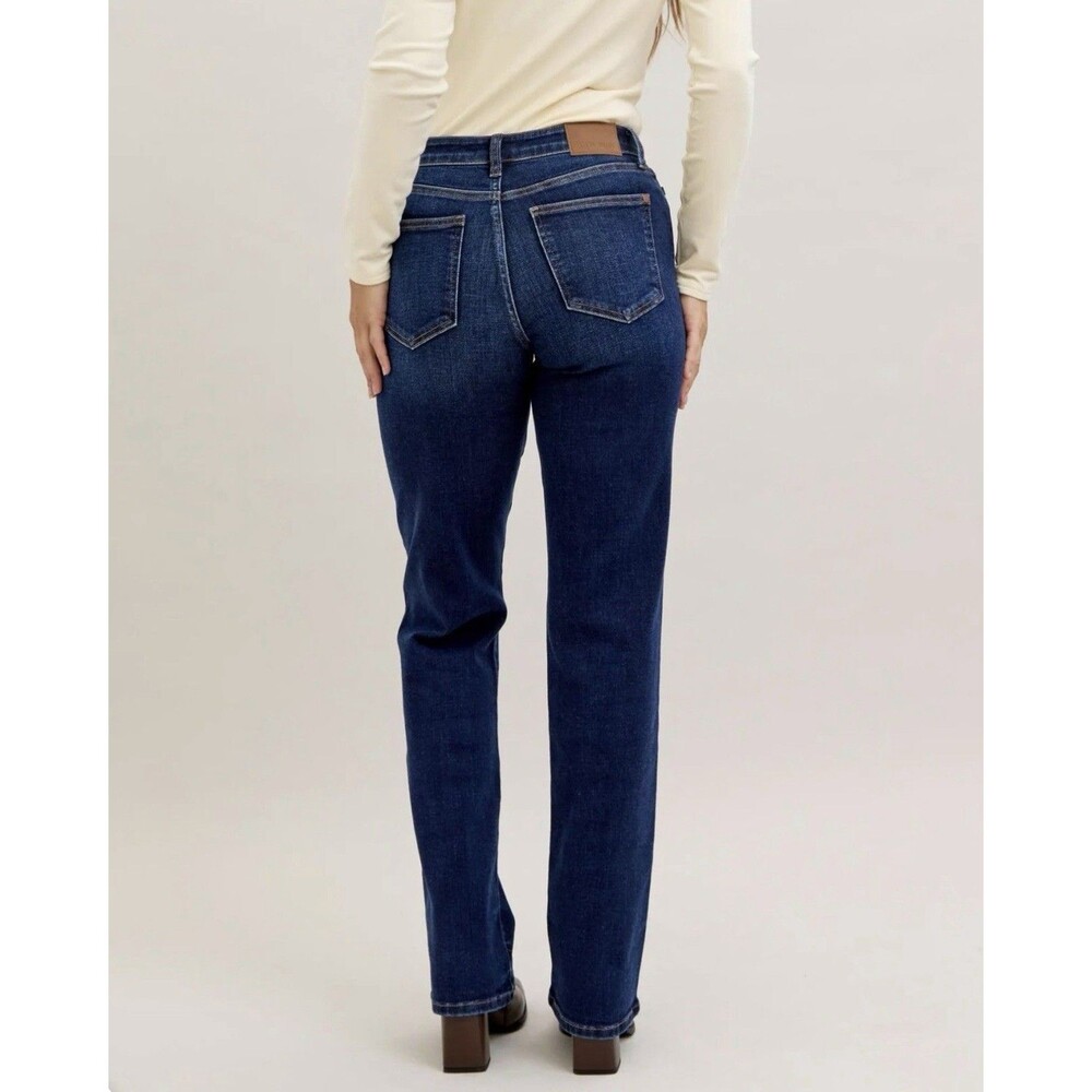 Judy Blue Mid Rise Dark Wash Straight Leg Denim Jeans Womens Size 7/28 Reg